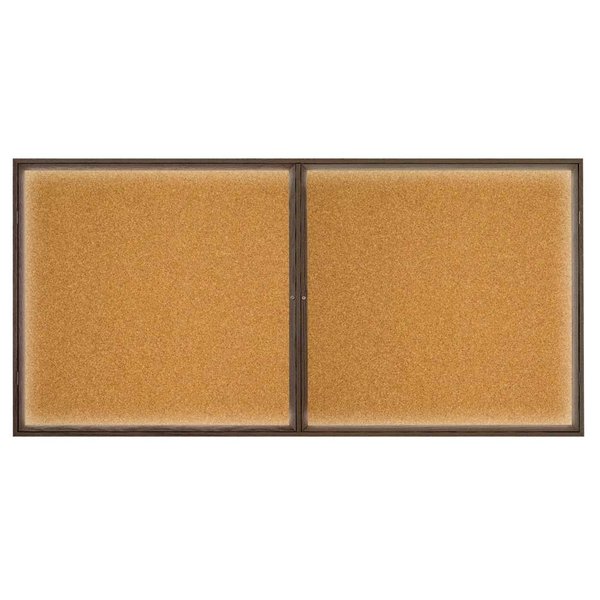United Visual Products Open Faced Traditional Corkboard, 12x36" UV639A-BLACK-BUFF